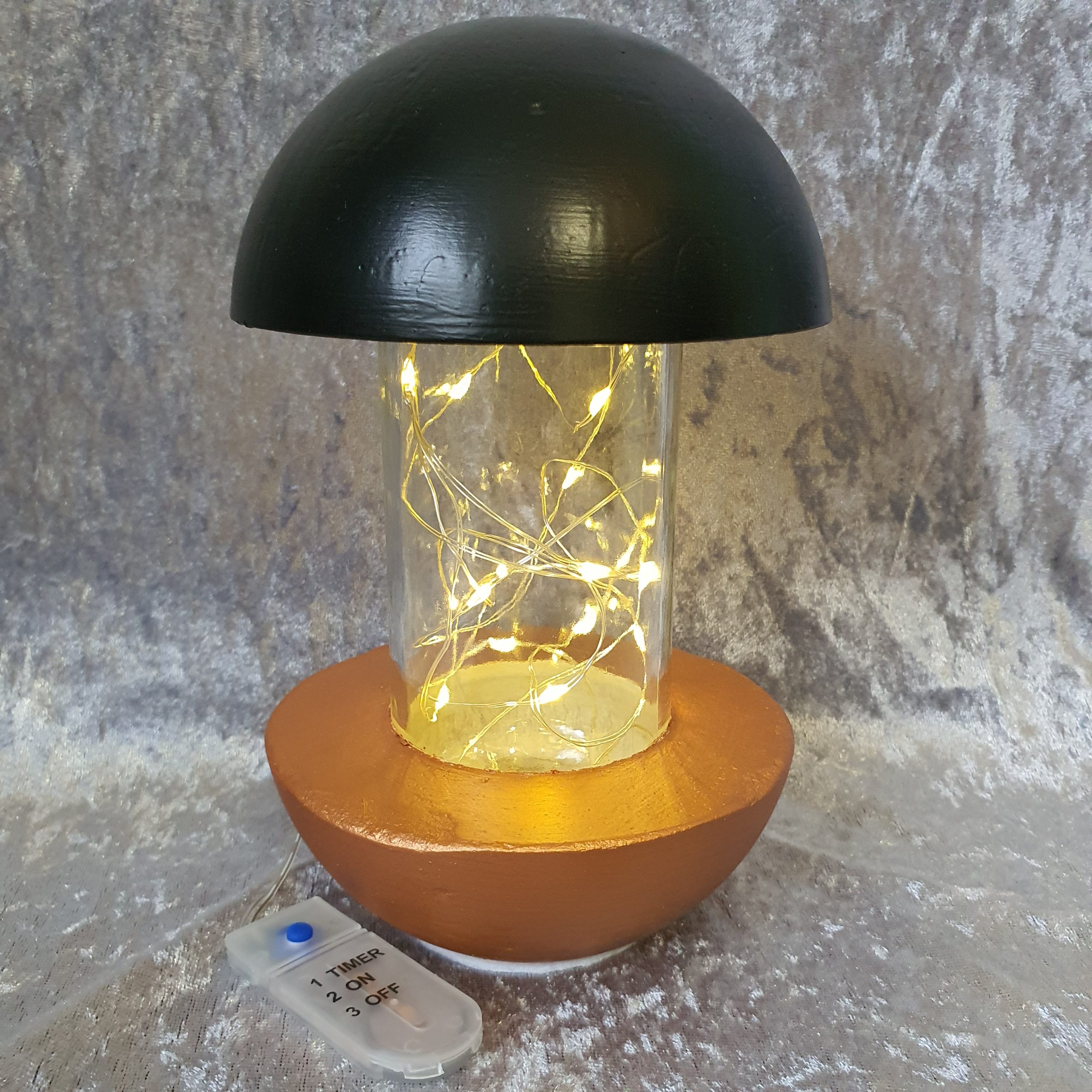 LED Beton Leuchte Schwarz-Kupfer