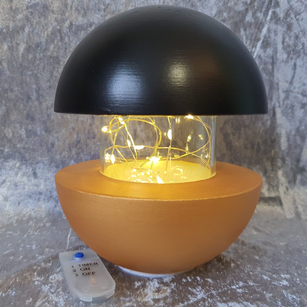 LED Beton Leuchte Schwarz-Gold