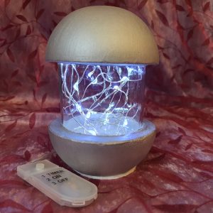 LED Beton Leuchte Silber