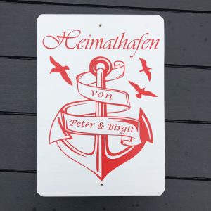 Holzschild Heimathafen