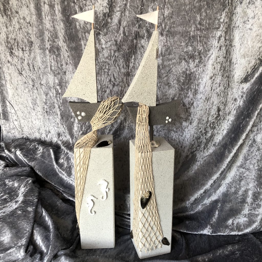 Holzsäule Schiff in Steinoptik (1 Stück)