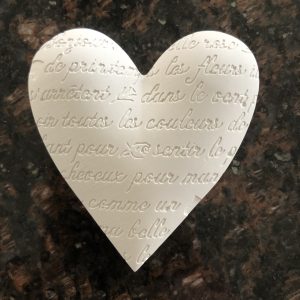 Raysin Herz mit Schriftprägung